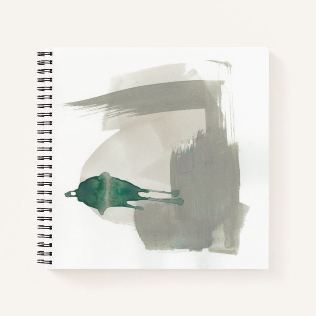 Earthy Gestures - Grey and Green Notebook (Front)
