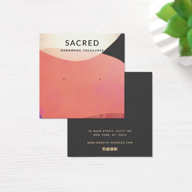 Earthy Gold Terracotta Abstract Earring Display (Desk)