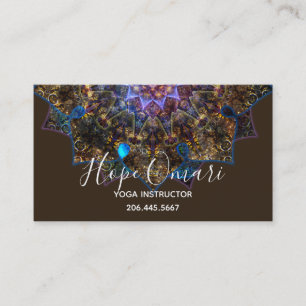 Earthy Golden Mandala Chic, Trendy & Modern Business Card