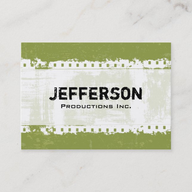 Earthy Green Grunge Large Company Business Card (Front)