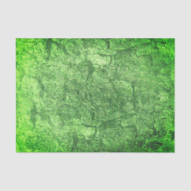 Earthy Green Moss Illustration Tissue Paper (Front)