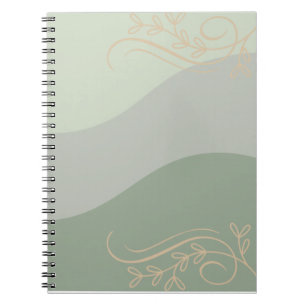 Earthy Green with Gold Accents Notebook – Natural