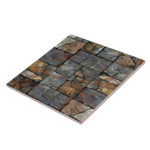 Earthy Grouted Flagstone Tile Textures