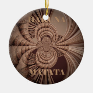 Earthy Hakuna Matata Art Print Ceramic Tree Decoration