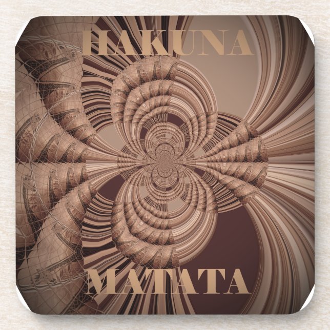 Earthy Hakuna Matata Art Print Coaster (Front)