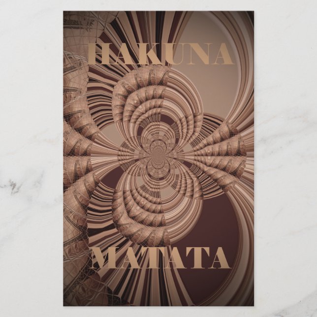 Earthy Hakuna Matata Art Print Stationery (Front)