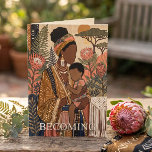 Earthy Heritage Becoming New Mother Greeting Card