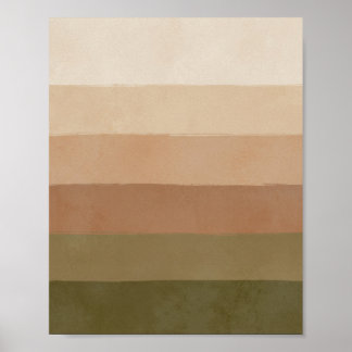 Earthy Horizon Stripes - Minimalist Wall Art