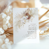 Earthy Hues Flowers Elegant Pampas Grass Wedding