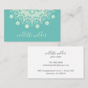 Earthy Lotus Flower Mandala Yoga Business Card