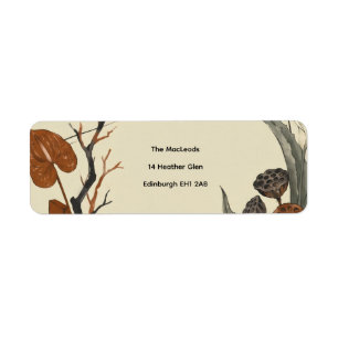 Earthy Lotus Pod Botanical Return Address Label