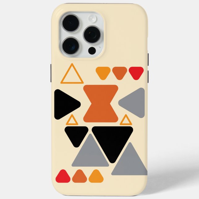 Earthy mid century boho cream phone case (Back)