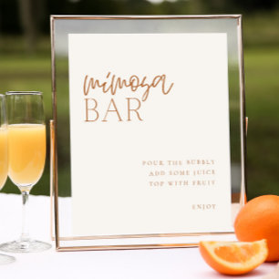 Earthy Minimal Mimosa Bar Sign