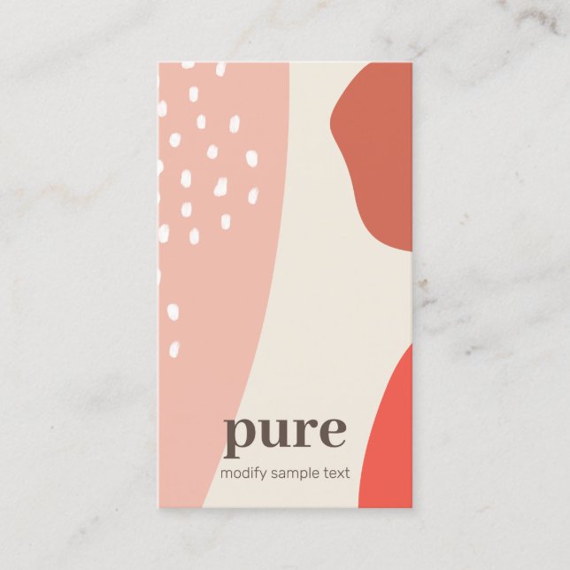 Earthy Modern Abstract Paint Art Shapes Business Card (Front)