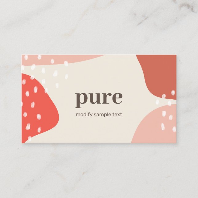 Earthy Modern Abstract Painted Art Shapes Business Card (Front)