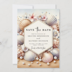 Earthy Modern Beach Wedding Save The Date