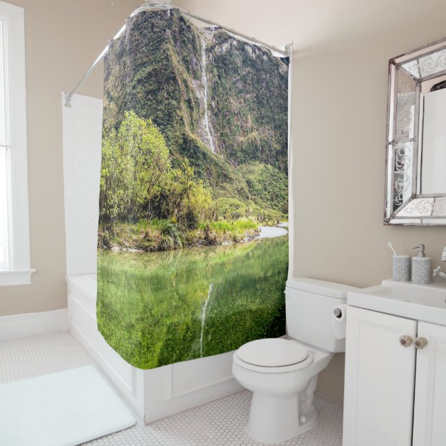 Earthy Mountain Stream // Hiking Bliss Shower Curtain (In Situ)