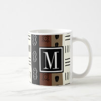 Earthy Mudprint Stripes Pattern Monogram