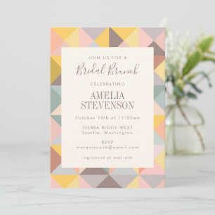 Earthy Neutral Rustic Geometric Bridal Brunch Invitation