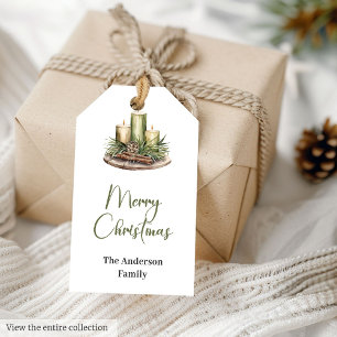 Earthy Neutral Watercolor Minimal Rustic Holiday  Gift Tags