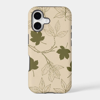 Earthy Olive Botanical Leaves Seamless Phone Case