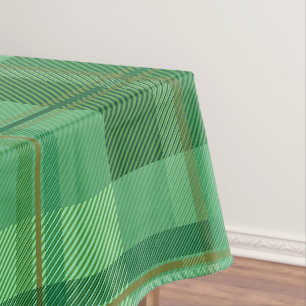 Earthy Olive Gold Plaid Aesthetic Tablecloth