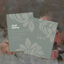 Earthy Olive Tasteful Elegant Damask Wedding