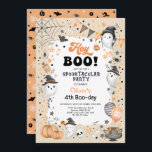 Earthy Orange Black Halloween Ghost Boy Birthday Invitation<br><div class="desc">Hey Boo! Cute ghost theme Halloween birthday invitation. Personalise this spooktacular invite with your details and if you want to further re-arrange the style and placement of the text,  please press the "Click to customise further" button.</div>