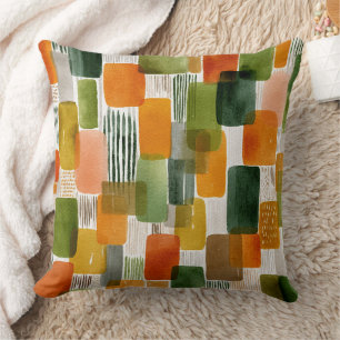 Earthy Organic Shapes in Warm Tones Cushion