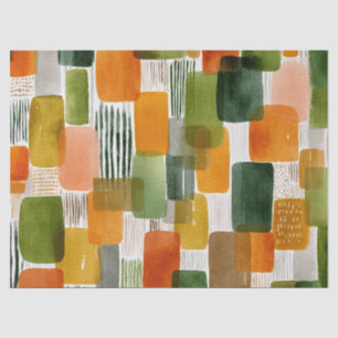 Earthy Organic Shapes in Warm Tones Tissue Paper