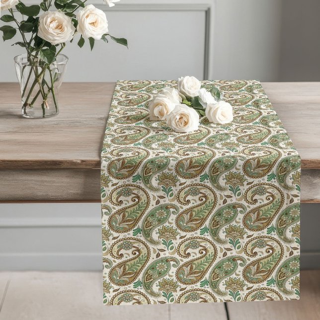 Earthy Paisley Boho Charm for Dining Spaces Long Table Runner (Earthy Paisley Boho Charm for Dining Spaces Long Table Runner)