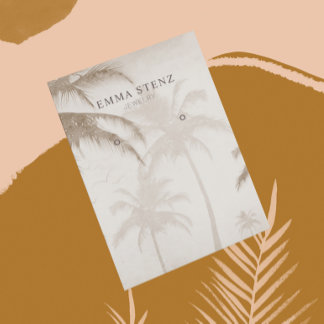 Earthy Palm Trees Birds Earring Display Card