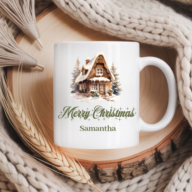 Earthy Pastel Christmas Mug Personalized Name (Earthy Pastel Christmas Mug Personalized Name)