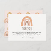 Earthy Pastel Rainbow Baby Shower Thank You Cards (Front/Back)