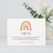 Earthy Pastel Rainbow Baby Shower Thank You Cards (Standing Front)