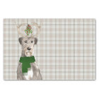 Earthy Plaid and Irish Wolfhound Dog Christmas 