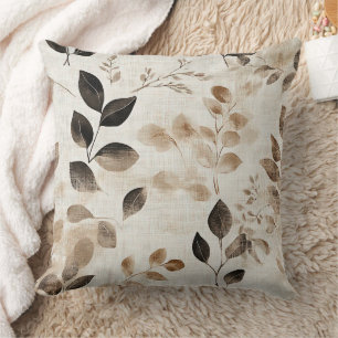 Earthy Pressed Leaves with Timeless Charm Cushion
