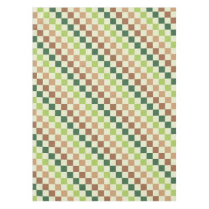 Earthy rainbow diagonal chequerboard pattern tablecloth