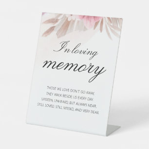 Earthy Remembrance Tabletop Memorial Honour  Pedestal Sign