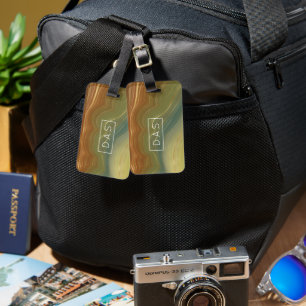 Earthy Retro Strata Vintage Neutral Agate Custom Luggage Tag