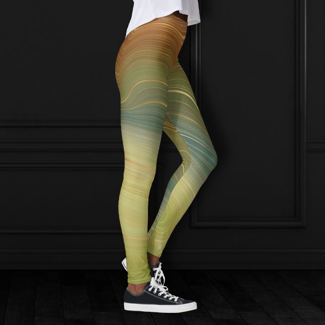 Earthy Retro Strata | Vintage Neutral Tone Agate Leggings (Creator Uploaded)