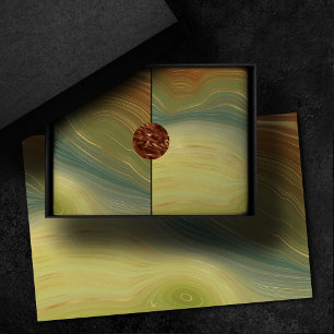 Earthy Retro Strata Vintage Neutral Tone Agate Tissue Paper