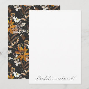 Earthy Rustic Gold Brown Autumn Wildflowers Card
