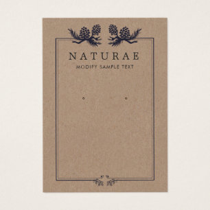 Earthy Rustic Kraft Pine Cones Earring Display