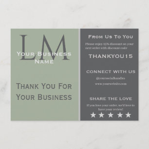 Earthy Sage Green Organic Modern Client Enclosure Card