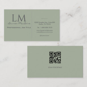 Earthy Sage Green Organic Modern Minimalist Business Card