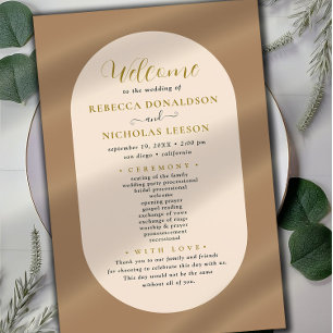 Earthy Script Calligraphy Wedding Program