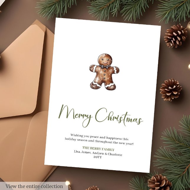 Earthy Script Font Watercolor Christmas Greeting  Holiday Card (Earthy Script Font Watercolor Christmas Greeting Card

)