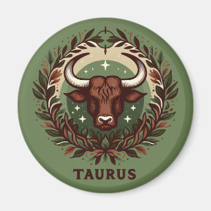 Earthy, Sensual Taurus Zodiac Star Sign Art Design Magnet