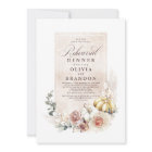 Earthy Shade Floral Pumpkins Boho Rehearsal Dinner